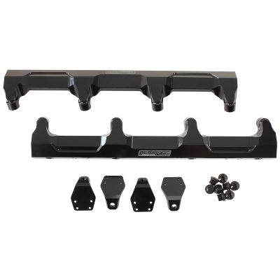 Aeroflow GM Supercharged LSA Billet EFI Fuel Rails Black - AF64-2124BLK