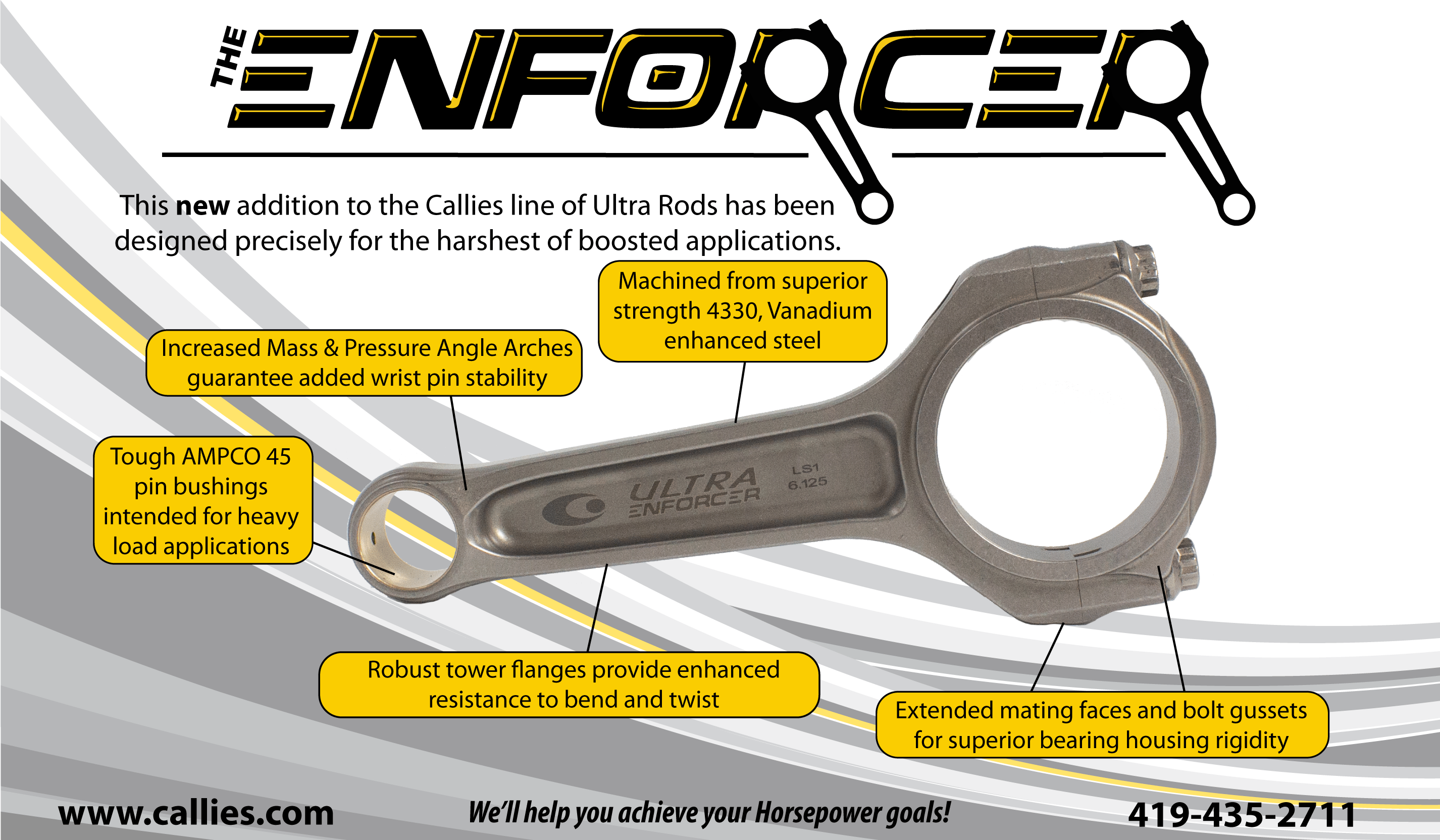 Callies Ultra Enforcer Series LS 6.125" Forged I-Beam Connecting Rods - U17175