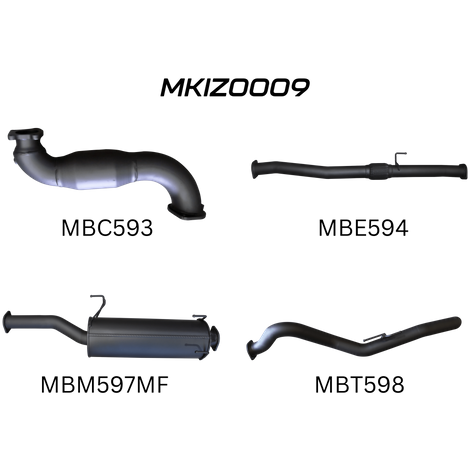 Isuzu D-Max 3.0L CRD June 2012 - January 2017 Ute Aluminised Steel Cat Back Exhaust System with No DPF and Quiet Noise Levels