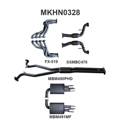 Holden Commodore VF 6.0L & 6.2L V8 Sedan, Sport Wagon, Wagon Aluminised Steel 2.5in Dual Full Exhaust System - Medium Noise Levels