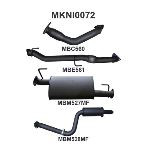 Nissan Pathfinder R51 3.0L V6 Turbo Diesel Automatic 2011 Onwards Wagon Aluminised Steel Exhaust System with Catalytic Converter - Quiet Noise Levels