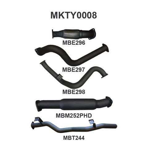 Toyota Landcruiser 79 Series VDJ79 4.5L Turbo Diesel Single Cab Ute 2007-2016 Aluminised Steel Exhaust System 3in Without DPF No Cat Medium Noise Levels