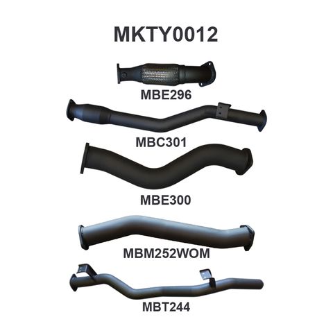 Toyota Landcruiser 79 Series VDJ79 2012-2016 Dual Cab 4.5L 1VD Turbo Diesel Aluminised Steel Exhaust System with Cat - 3in, Loud Noise Levels