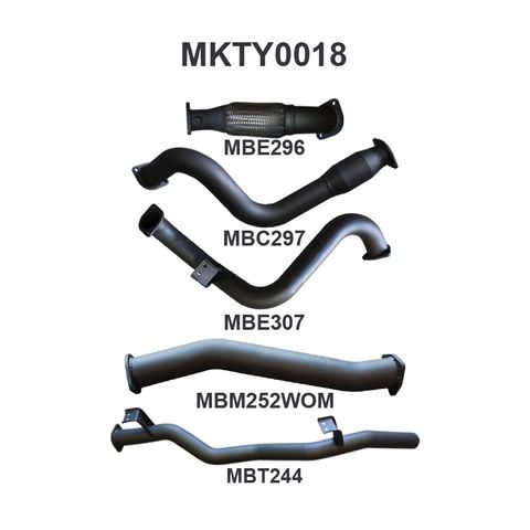 Toyota Landcruiser 75, 78 Series VDJ78 4.5L V8 Turbo Diesel 2007-2016 (Without DPF) Troop Carrier Aluminised Steel 3in Cat Back Exhaust System - Loud Noise Levels