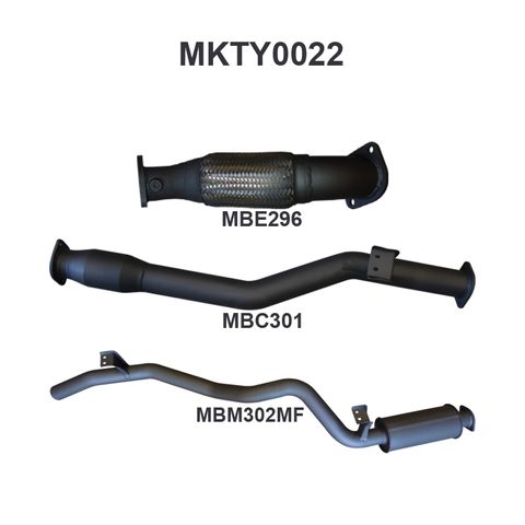 Toyota Landcruiser 76 Series VDJ76 4.5L 1VD Turbo Diesel 2007-2016 Wagon Aluminised Steel 3in Exhaust System With Catalytic Converter - Low Noise Levels