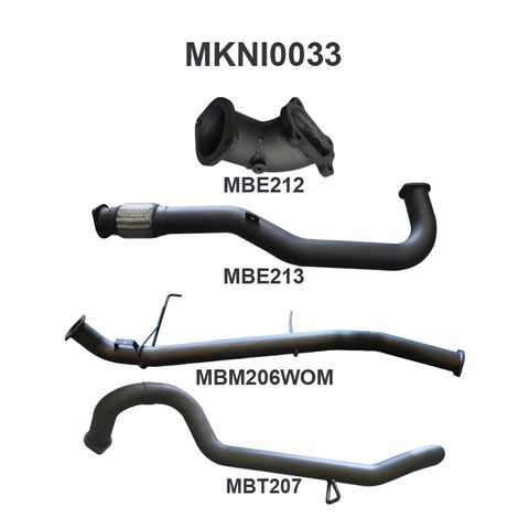 Nissan Patrol GU 2.8L Turbo Diesel Wagon Aluminised Steel 3in Single Full Exhaust System - Loud Noise Levels