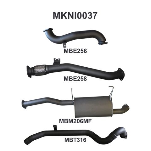 Nissan Patrol GU 3.0L Turbo Diesel Ute 2008-2017 Aluminised Steel Exhaust System - Quiet Noise Levels, No Catalytic Converter