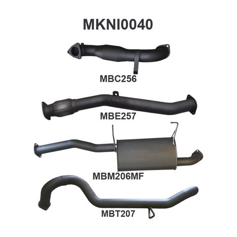 Nissan Patrol GU 3.0L Turbo Diesel April 2000 - December 2006 Wagon Aluminised Steel Exhaust System with Catalytic Converter for Quiet Noise Levels