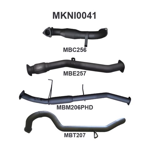 Nissan Patrol GU 3.0L Turbo Diesel Wagon Aluminised Steel Cat-Back Exhaust System (April 2000 - December 2006) Medium Noise Levels