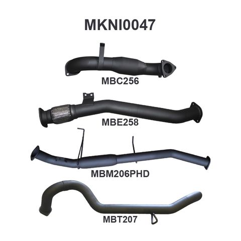 Nissan Patrol GU 3.0L Turbo Diesel Wagon Aluminised Steel Cat-Back Exhaust System (January 2007 - 2017) Medium Noise Levels