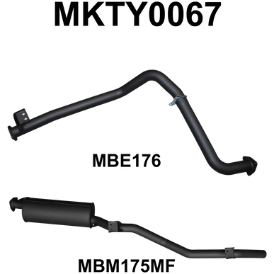 Toyota Landcruiser 75, 78 Series HZJ75 & HZJ78 4.2L 1HZ Diesel Troop Carrier Ute Aluminised Steel 2.5in Single Extractors Exhaust System - Low Noise Levels