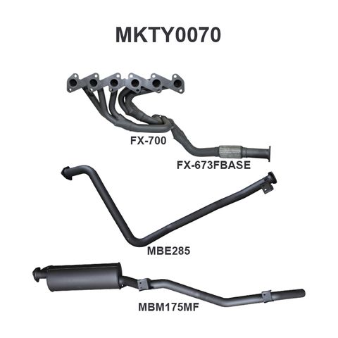 Toyota Landcruiser 79 Series HZJ79 4.2L 1HZ Diesel Ute Aluminised Steel 2.5in Single Full Exhaust System - Quiet Noise Levels