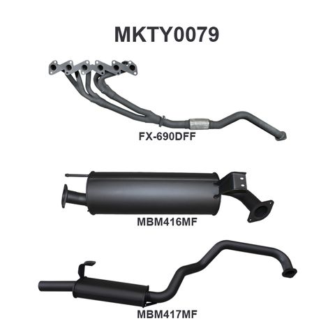 Toyota Landcruiser 105 Series HZJ105 4.2L 1HZ Diesel Wagon Aluminised Steel 2.5in Single Full Exhaust System - Low Noise Levels