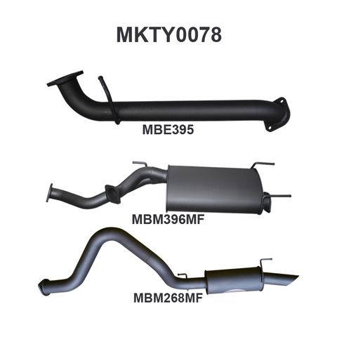 Toyota Landcruiser 100 Series UZJ100 4.7L 1UZ V8 Petrol Wagon Aluminised Steel 3in Single Cat Back Exhaust - Reduced Noise Levels