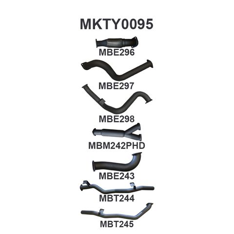 Toyota Landcruiser 79 Series VDJ79 4.5L Turbo Diesel Single Cab Ute 2007-2016 (No DPF) Aluminised Steel 3in Exhaust System Without Cat - Medium Noise Levels