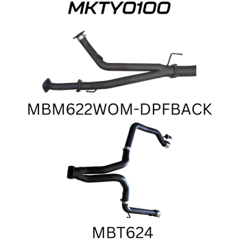 Toyota Landcruiser 200 Series VDJ200 4.5L Twin Turbo Diesel (with DPF) 2015 On Wagon Aluminised Steel 3in Dual Exit Extreme DPF Back Exhaust System - Quiet Noise Levels