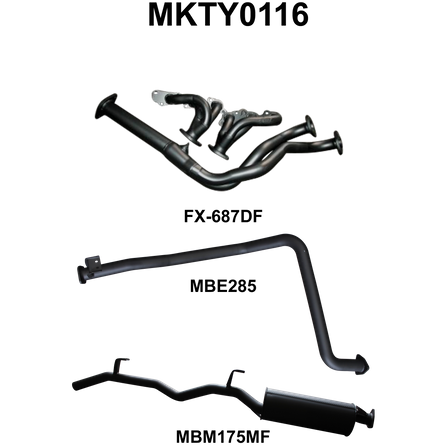 Toyota Landcruiser 79 Series FZJ79 4.5L 6cyl Petrol Ute Aluminised Steel 2.5in Single Full Exhaust System Medium Noise Levels