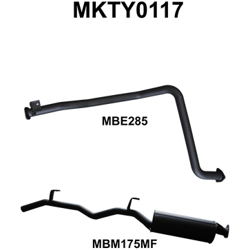 Toyota Landcruiser 79 Series FZJ79 4.5L 6cyl Petrol Ute Aluminised Steel 2.5in Single Engine Pipe-back Exhaust System - Medium Noise Levels