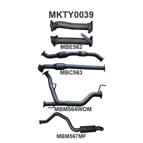 Toyota Landcruiser 200 Series VDJ200 4.5L Twin Turbo Diesel 2007-2015 Wagon Aluminised Steel 2.5in Dual to 3in Single Exhaust System - Medium Noise Level