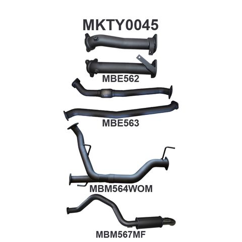 Toyota Landcruiser 200 Series VDJ200 4.5L V8 Twin Turbo Diesel 2007-2015 Wagon Aluminised Steel 2.5in Dual to 3in Single Exhaust (Turbo Back - Medium Noise Levels)