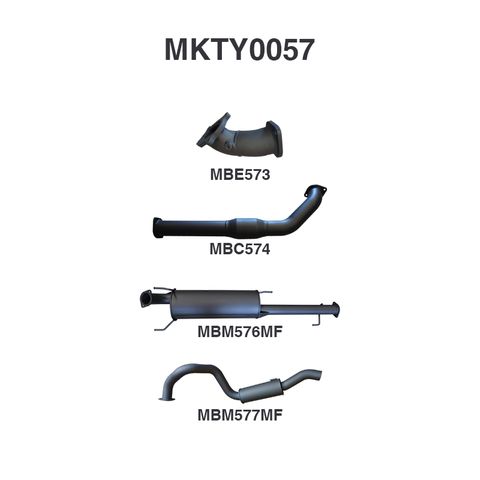 Toyota Prado KZJ120R 3.0L 1KZ Turbo Diesel Wagon February 2003 - August 2007 Aluminised Steel Exhaust System with Catalytic Converter, Low Noise Levels