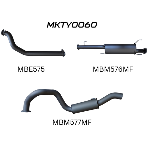 Toyota Prado KDJ120R/KDJ150R 3.0L Turbo Diesel Wagon Aluminised Steel Muffler Delete Exhaust System 2007-2015 - Quiet Noise Levels