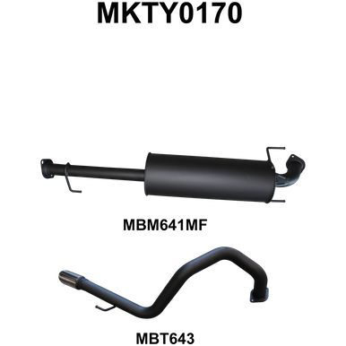 Toyota FJ Cruiser GSJ15R V6 4.0L Aluminised Steel 2.5in Single Cat Back Exhaust System - Medium Noise Levels