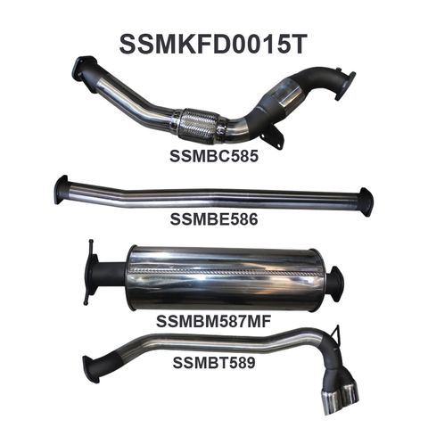 Ford Ranger PX 3.2L CRD Ute (without DPF) October 2011 - September 2016 Stainless Steel 3in Cat-Back Exhaust System Quiet Noise Levels