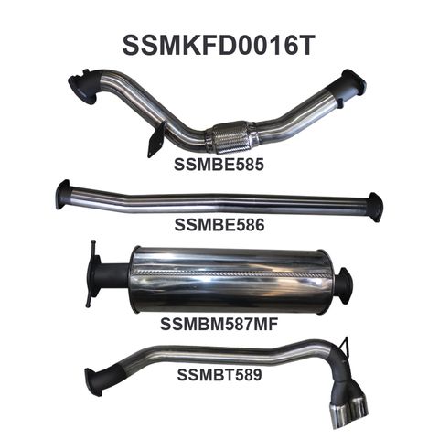 Ford Ranger PX 3.2L CRD (2011-2016) Ute Stainless Steel Catalytic Converter Delete Exhaust System - Quiet Noise Levels