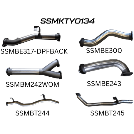 Toyota Landcruiser 79 Series VDJ79 Single & Dual Cab 4.5L 1VD Turbo Diesel (with DPF) Oct 2016 On Ute Stainless Steel Twin 3in Exiting Left and Right DPF Back - Low Noise Levels