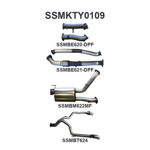 Toyota Landcruiser 200 Series VDJ200 4.5L Twin Turbo Diesel (with DPF) 2015 Wagon - Stainless Steel 3in Dual Exit Extrem Turbo Back Exhaust System with Medium Noise Levels