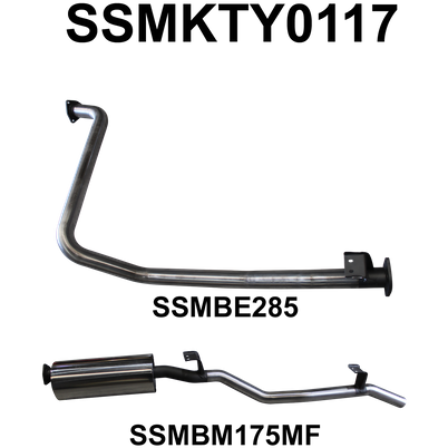 Toyota Landcruiser 79 Series FZJ79 4.5L 6cyl Petrol Ute Stainless Steel 2.5in Single Exhaust Pipe-back System - Medium Noise Levels