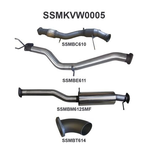 Volkswagen Amarok 2H 2.0L Bi-Turbo TDI400/TDI420 Ute Stainless Steel 3in Catback Exhaust System - Medium Noise Levels (2011-2012)