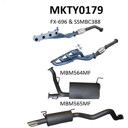 Toyota Landcruiser 200 Series UZJ200 4.7L V8 Petrol Wagon Aluminised Steel 3in Single Cat Back Exhaust - Quiet Noise Levels