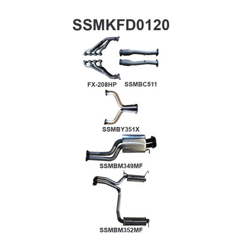 Stainless Steel 2.5in Dual Full System Exhaust for FPV GT, GT-P & Force 8 BF BOSS 5.4L V8 Sedan - Quiet Noise Levels