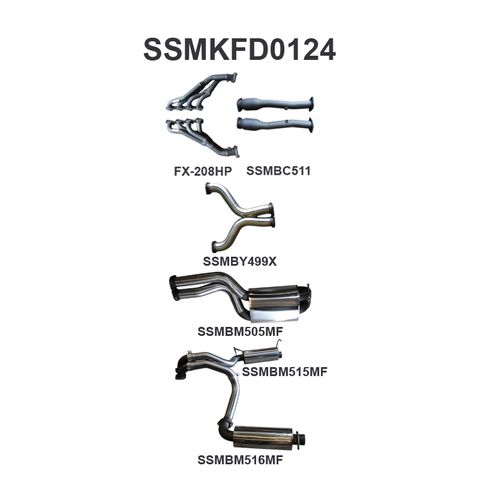 Stainless Steel 3in Dual Full Exhaust System for FPV GT, GT-P Force 8 BF BOSS 5.4L V8 Sedan - Medium Noise Levels