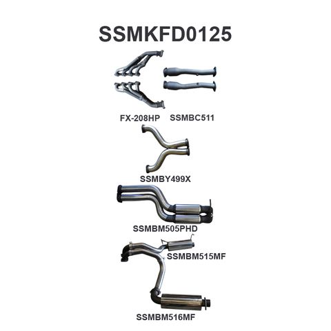 FPV GT/GT-P Force 8 BF BOSS 5.4L V8 Sedan Stainless Steel 3in Dual Full Exhaust System - Medium Noise Levels