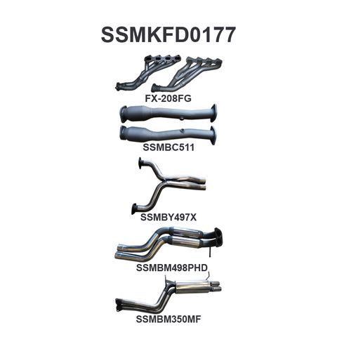 Ford Falcon FG 5.4L XR8 V8 Sedan Stainless Steel 2.5in Dual Full System Exhaust - Medium Noise Levels (Driver's Side Exit Only)