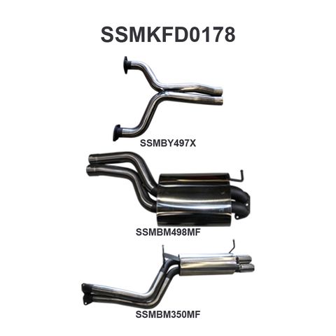 Ford Falcon FG 5.4L XR8 V8 Sedan Stainless Steel 2.5in Dual Cat Back Exhaust System with Driver's Side Exit - Quiet Noise Levels