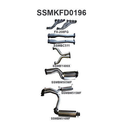 3in Dual Full System Stainless Steel Exhaust - Medium Noise Levels for FPV GS, GT, GT-P & GT-E FG 5.4L V8 Sedan (Driver and Passenger Side Exit)