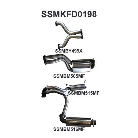 FPV GS, GT, GT-P, GT-F FG 5.0L Supercharged Coyote/Miami Stainless Steel 3in Dual Cat Back Exhaust System - Medium Noise Levels (Sedan Both Driver and Passenger Side)