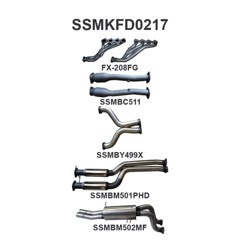 FPV GS Pursuit Super Pursuit FG 5.0L Supercharged V8 Ute Stainless Steel 3in Dual Full Exhaust System - Medium Noise Levels with Driver's Side Exit