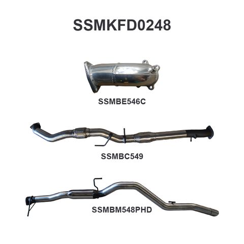 Ford Ranger PJ/PK 3.0L CRD 2006-2011 Ute Stainless Steel Cat Back Exhaust System - Medium Noise Levels