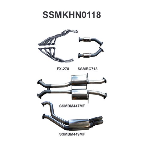 Holden Commodore VT 5.0L HSV 5.7L Stroker V8 Sedan Stainless Steel 3in Dual Full Exhaust System - Quiet Noise Levels