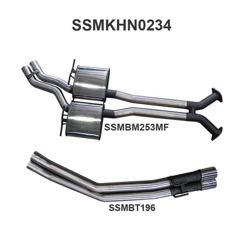 Holden Commodore VU, VY & VZ 5.7L and 6.0L Ute 2.5in Stainless Steel Dual Cat-Back Exhaust System with Standard Passenger Side Exit - Loud Noise Levels