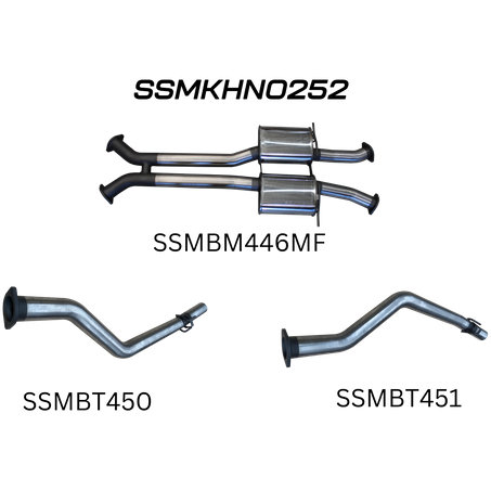 Holden Commodore VU, VY & VZ 5.7L & 6.0L Ute Stainless Steel 3in Dual Cat Back Exhaust with Twin Driver and Passenger Side Exit - Loud Noise Levels