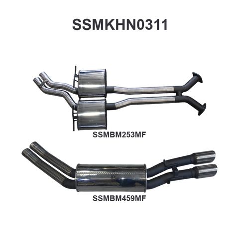 2004-2006 HSV Grange WL V8 6.0L LWB Sedan Stainless Steel 2.5in Dual Cat Back Exhaust System - Quiet Noise Levels