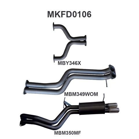 Ford Falcon BA, BF 5.4L Barra 3 Valve V8 XT Futura Aluminised Steel 2.5in Dual Cat Back Exhaust System - Driver's Side Exit - Loud Noise Levels (Sedan)