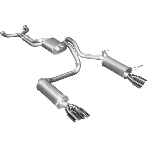 Ford Falcon BA, BF 5.4L Barra 3 Valve V8 XT Futura Sedan Aluminised Steel 2.5in Dual Cat Back Exhaust with Optional Exit Out Both Driver & Passenger Side - Quiet Noise Levels