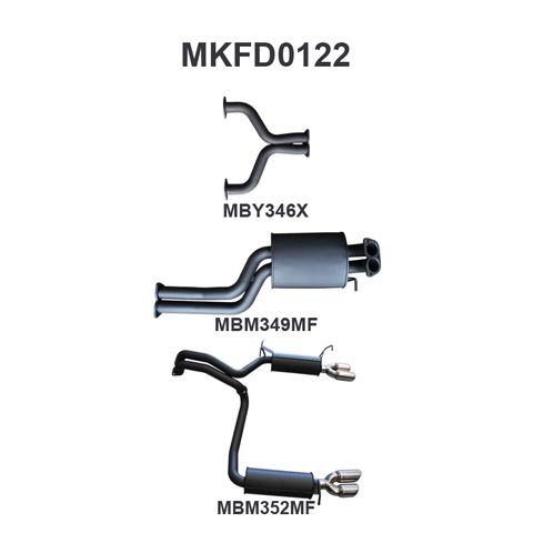 FPV GT, GT-P Force 8 BF BOSS 5.4L V8 Sedan Aluminised Steel 2.5in Dual Cat Back Exhaust - Quiet Noise Levels